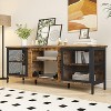 AOXUN Industrial Entertainment Center for TVs up to 65 Inch with Ample Storage Space, Brown - 2 of 4
