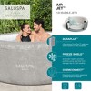 Bestway SaluSpa Zurich AirJet 2 to 4 Person Inflatable Hot Tub Round Portable Outdoor Spa with 120 Soothing Jets and Cover, Gray - 3 of 4