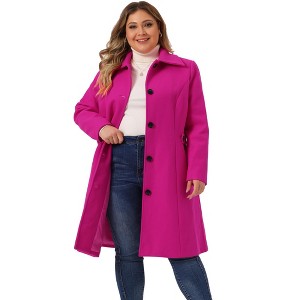 Agnes Orinda Women's Plus Size Winter Single Breasted Outfits Utility Belted Fashion Overcoats - 1 of 4