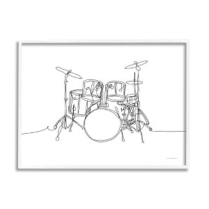 Stupell Industries Drum Kit Musician Line Doodle Framed Giclee - 1 of 4