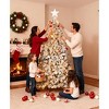 SKONYON 6.5ft Pre-Lit Christmas Tree with 1000 Flocked Branch Tips, 250 Warm Lights, and Stable Metal Stand - 2 of 4