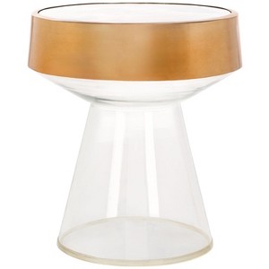 Szabo Round Accent Table - FOX5533A - Gold/Clear - Safavieh Couture - 1 of 4