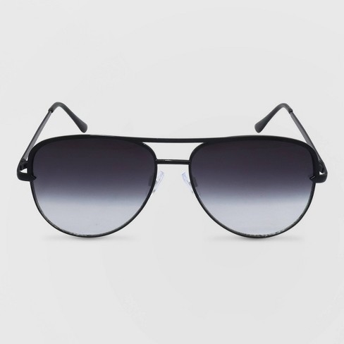 Women's Aviator Metal Silhouette Sunglasses - Wild Fable™ Black - image 1 of 2