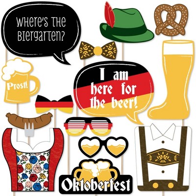 Big Dot of Happiness Oktoberfest - Beer Festival Photo Booth Props Kit - 20 Count