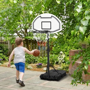 RISOKEYS Poolside Basketball Hoop, Height Adjustable 3-4FT, with 30 in Backboard and Wheels - 1 of 4
