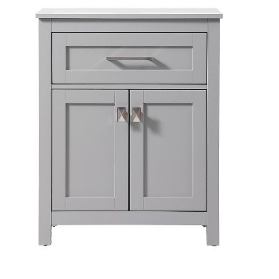 Elegant Lighting 24 Inch Wide Bathroom Storage Freestanding Cabinet In Grey