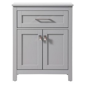 Elegant Lighting 24 Inch Wide Bathroom Storage Freestanding Cabinet In Grey - 1 of 4