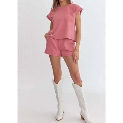 Women's Textured Shorts and Top Set - entro