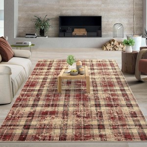 Washable Area Rug Non-Shedding & Easy Care Mat for Kitchen Dining Room Living Room Bedroom Home Decor, Modern Farmhouse Foldable Thin Non Slip Carpet - 1 of 4