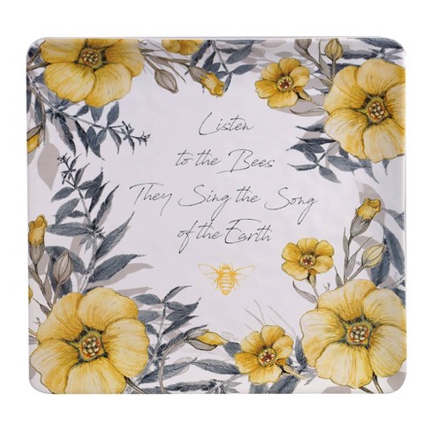 Honey Bee and Flower Ceramic Tray