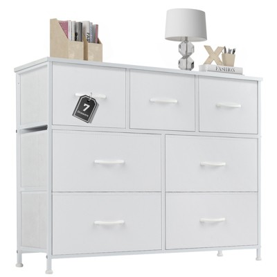 Dresser with 6 Drawers, Dressers for Bedroom, Fabric Storage Tower, Hallway, Entryway, Closets, Sturdy Steel Frame, Wood Top, Easy Pull Handle