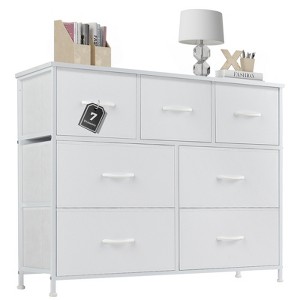 Dresser with 6 Drawers, Dressers for Bedroom, Fabric Storage Tower, Hallway, Entryway, Closets, Sturdy Steel Frame, Wood Top, Easy Pull Handle - 1 of 4