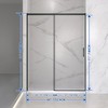 MAYEERTY 56-60" W x 74" H Semi-Frameless Sliding Shower Door, 1/4" Clear Tempered Glass, Matte Black Finished, Adjustable Width ¨C No Cutting Required - 2 of 4