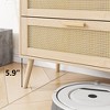 Homy Casa 6-Drawer Dresser with Rattan Fronts for Bedroom, Living Room or Entryway Storage, Natural Wood - 4 of 4