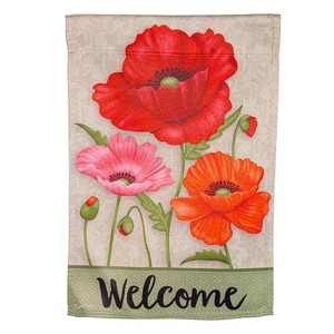 Poppy Welcome Suede Garden Flag - 1 of 1