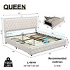Okak Platform Bed Frame Upholstered Bed with Adjustable Height Headboard and USB Charger Music Speaker Star Projector 4 drawers Noise-Free - 2 of 4