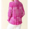 Women's Patchwork Print Flounce Shirt in Fuchsia Habitat - habitat - 2 of 3