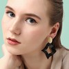 SOHI Women's Black Block Drop Earrings - 3 of 3