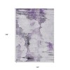 Purple Lavender And Gray Abstract Washable Indoor Outdoor Area Rug - 3 of 4