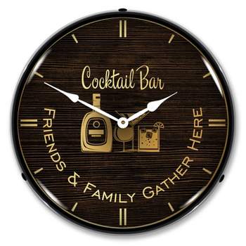 Collectable Sign & Clock | Cocktail Bar LED Wall Clock Retro/Vintage, Lighted