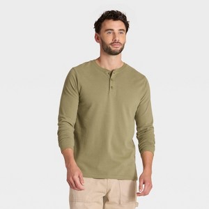 Men's Vintage Long Sleeve Henley Shirt - Goodfellow & Co™ - 1 of 3