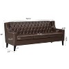 GDFStudio Toynbee Mid Century Modern Wood and Polyester 3 Seat Tufted Backrest Sofa with Rivet Design - 3 of 4
