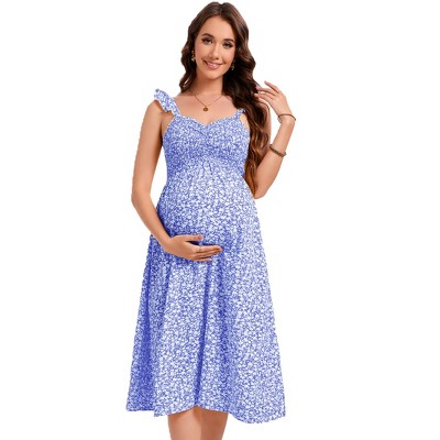 Maternity  Boho Flowy Dresses  A Line Casual Sundress