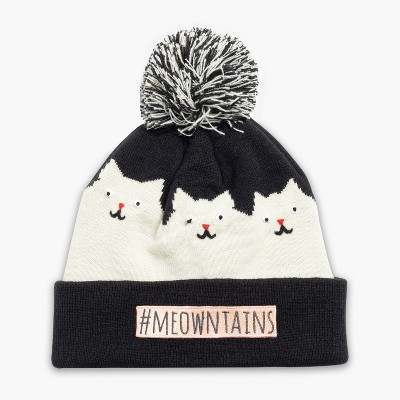 Turtle Fur #meowntains Pom Beanie - Girls Cat Winter Hat
