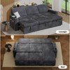 Vipbear 101" Sectional Sleeper Sofa Bed with Pull Out Bed, Reclining Backrest/Reversible Storage Chaise/USB Ports/Cup Holders, Plush Corduroy - 4 of 4