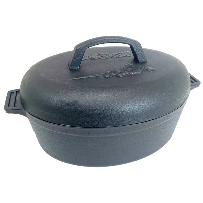 Bayou Classic 6-qt Cast Iron Oval Roaster with Lid