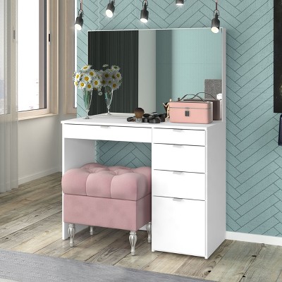 SKONYON Vanity Dressing Table with Mirror Modern Rectangle Vanity Desk