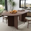 67" Farmhouse Large Oval Brown Dining Table for 4-6 People with V-Shaped Legs for Dining Room and Living Room - 2 of 4