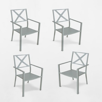 threshold afton metal stacking chair