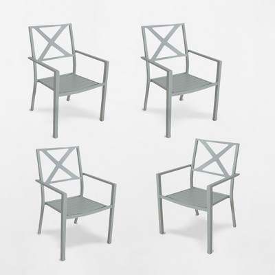 afton metal stacking patio chair