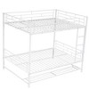 NicBex Full Over Full/Twin Over Twin Metal Bunk Bed with Guardrail,Loft Bed with Ladder and Shelf for Bedroom,Black/White - 4 of 4