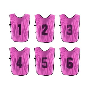 Unique Bargains Team Sports Reversible Numbered Soccer Training Vest 6 Pcs - 1 of 4