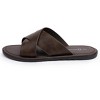 Alpine Swiss Hugo Mens Vegan Leather Slide Sandals Dressy Comfy Indoor Outdoor Shoes Cross Strap Design for Casual Elevated Wear Anti-Slip Flip Flops - 3 of 4