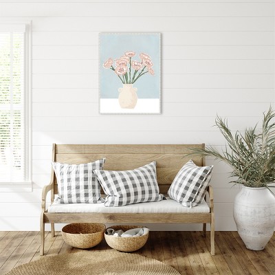Renewed Bouquet II Pastel Pink Floral Canvas Wall Art with White Frame