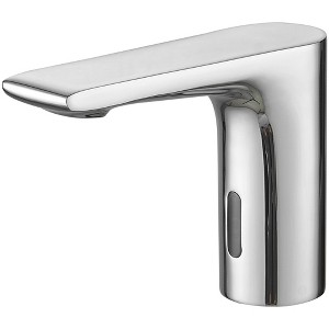BWE Battery Powered Touchless Single Hole Bathroom Faucet With Temperature Mixing Valve - 1 of 4