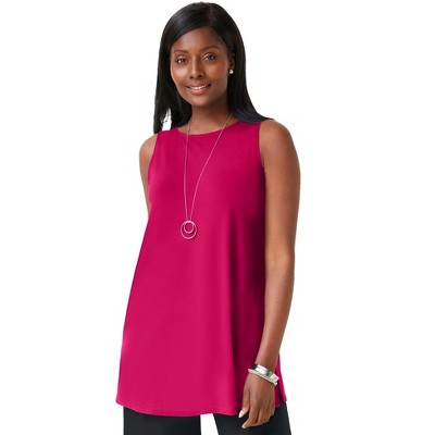 Jessica London Women's Plus Size Stretch Knit Tunic Tank