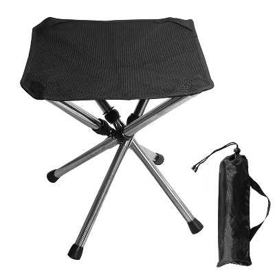 LakeForest"Foldable Camping Stool – Portable, Lightweight, Retractable Chair for Hiking, Fishing, BBQ, & Travel"Black