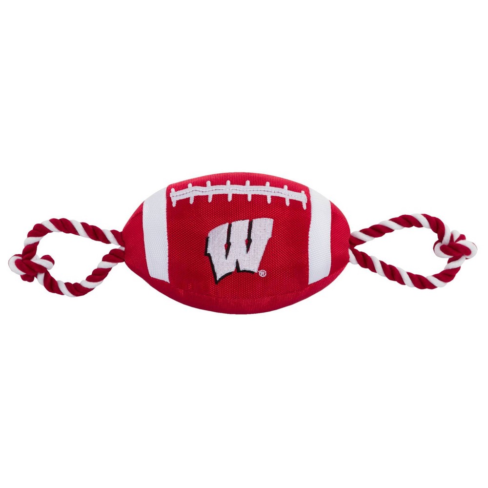 Photos - Dog Toy NCAA Wisconsin Badgers Nylon Football 