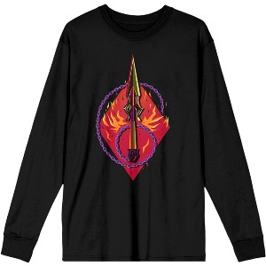 Mens Mortal Kombat Scorpion Mask Black Long Sleeve Shirt - 1 of 1