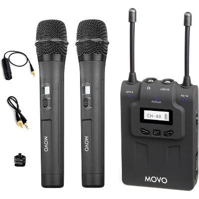 Movo WMIC80 UHF Wireless Handheld Microphone System with 2 Handheld Mics