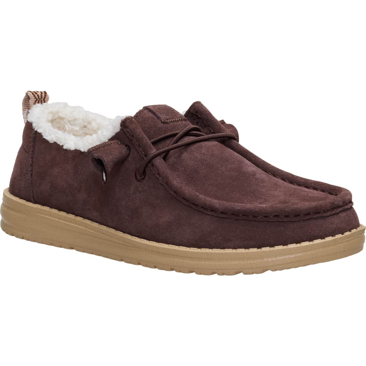 Обувь HEYDUDE Women Wendy Suede Shearling , Dark Brown, 6 — фото 5