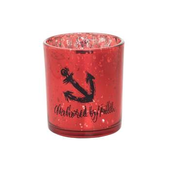 Beachcombers 3" GLASS ANCHOR VOTIVE RED