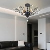 YIYIBYUS Vintage Crystal Chandeliers, Branches Semi-Flush Pendant Light - 2 of 4