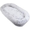 LAOTIES 71''x45''x14''  Human Dog Bed,Washable Gray Faux Fur Dog Bed People Doze Off, Napping Orthopedic Dog Bed - 4 of 4