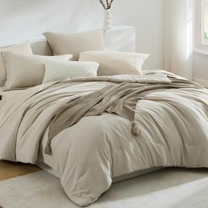 BAGOKIE 5/7 Pieces Bed in a Bag with Fitted Sheet, Flat Sheet, Pillow Sham, and Pillowcase - 1 of 4