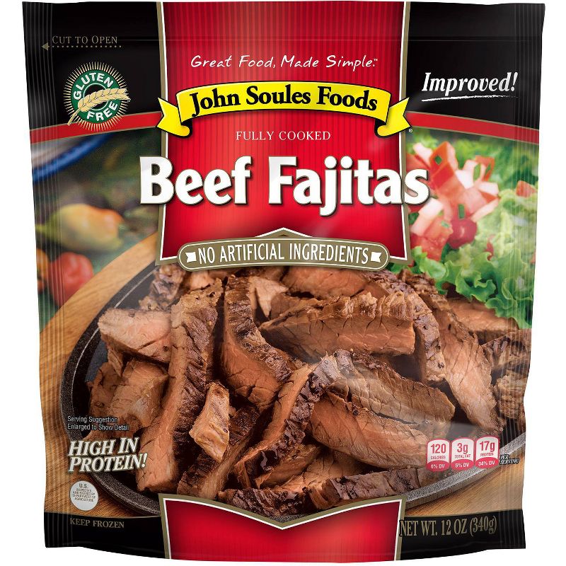John Soules Foods Fully Cooked Beef Fajitas - Frozen - 12oz, 1 of 5